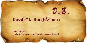 Dovák Benjámin névjegykártya