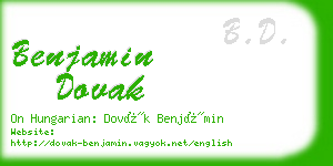 benjamin dovak business card